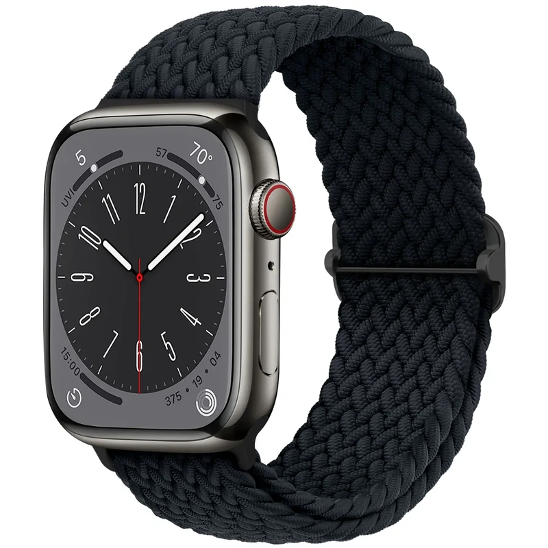Elastische Gevlochten Smartwatch Bandje Nylon 38mm-49mm Verstelbaar Ademend Sportband voor Apple Watch | Sansoti