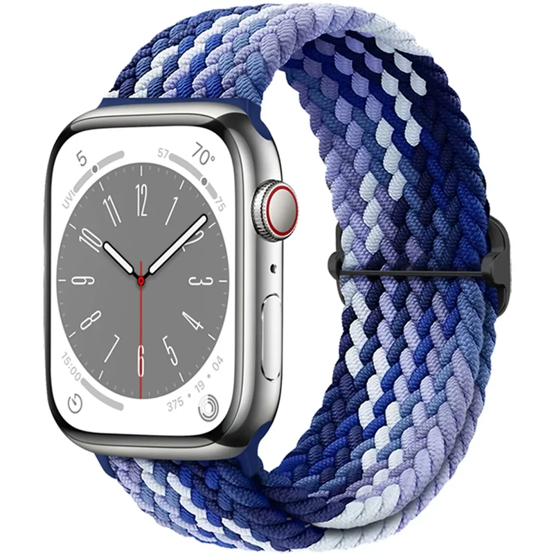 Elastische Gevlochten Smartwatch Bandje Nylon 38mm-49mm Verstelbaar Ademend Sportband voor Apple Watch | Sansoti