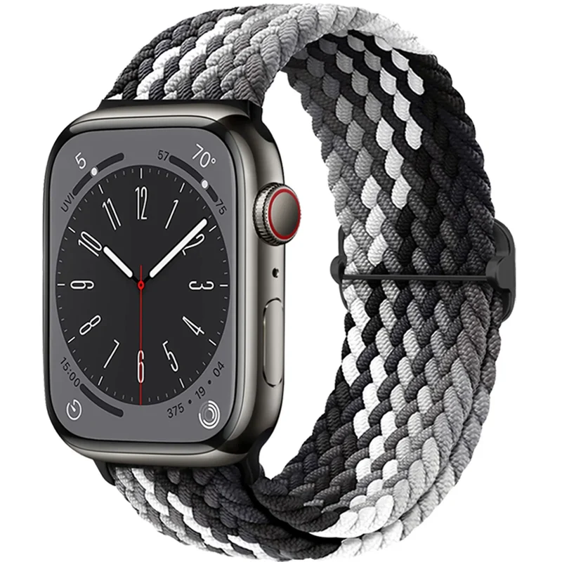Elastische Gevlochten Smartwatch Bandje Nylon 38mm-49mm Verstelbaar Ademend Sportband voor Apple Watch | Sansoti