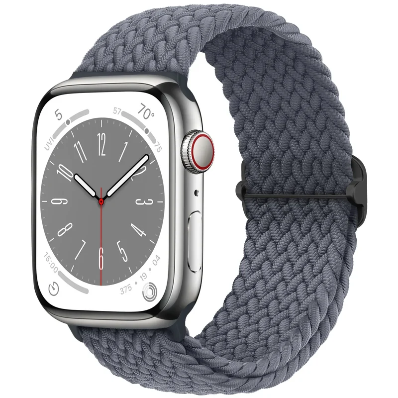 Elastische Gevlochten Smartwatch Bandje Nylon 38mm-49mm Verstelbaar Ademend Sportband voor Apple Watch | Sansoti