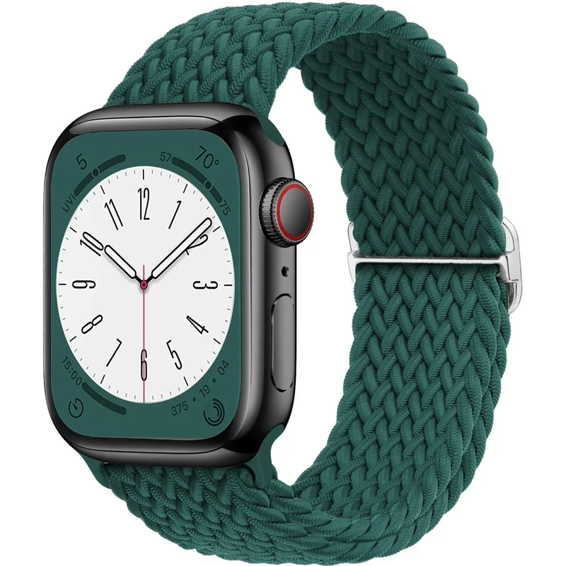 Elastische Gevlochten Smartwatch Bandje Nylon 38mm-49mm Verstelbaar Ademend Sportband voor Apple Watch | Sansoti