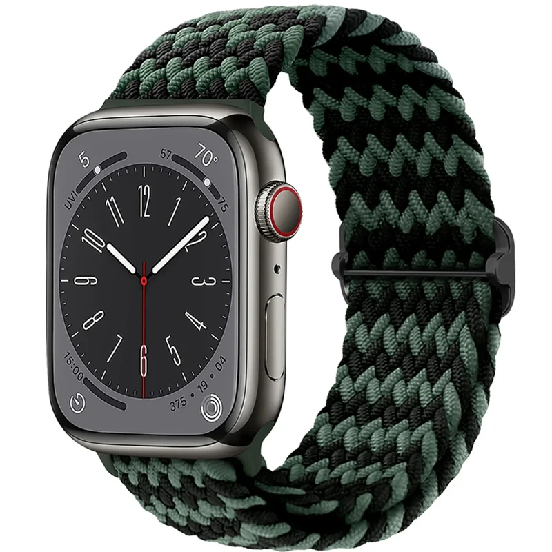 Elastische Gevlochten Smartwatch Bandje Nylon 38mm-49mm Verstelbaar Ademend Sportband voor Apple Watch | Sansoti