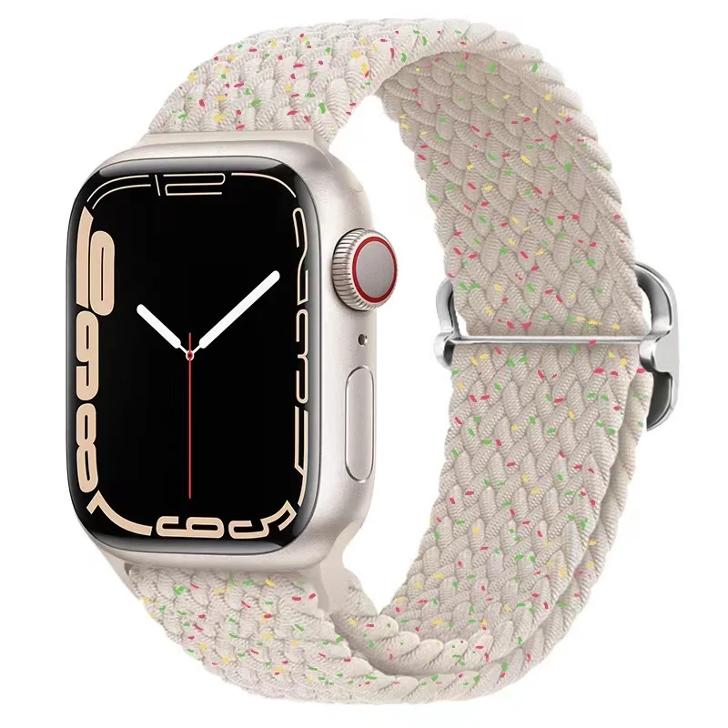 Elastische Gevlochten Smartwatch Bandje Nylon 38mm-49mm Verstelbaar Ademend Sportband voor Apple Watch | Sansoti