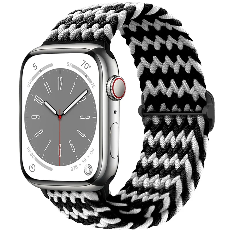 Elastische Gevlochten Smartwatch Bandje Nylon 38mm-49mm Verstelbaar Ademend Sportband voor Apple Watch | Sansoti