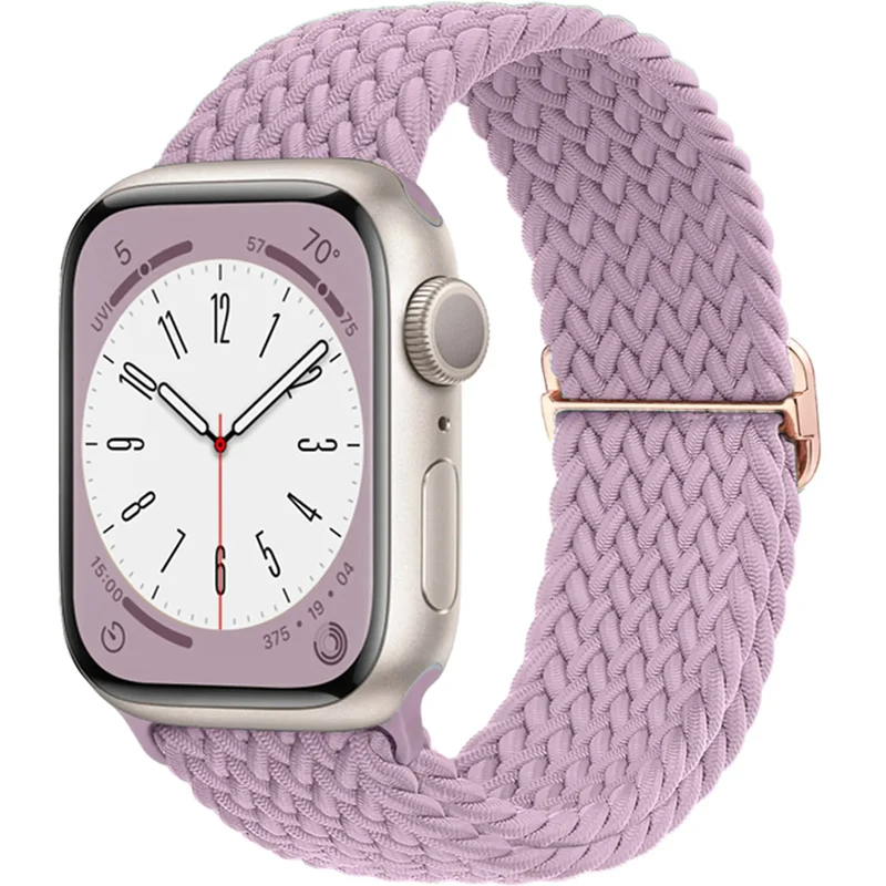 Elastische Gevlochten Smartwatch Bandje Nylon 38mm-49mm Verstelbaar Ademend Sportband voor Apple Watch | Sansoti