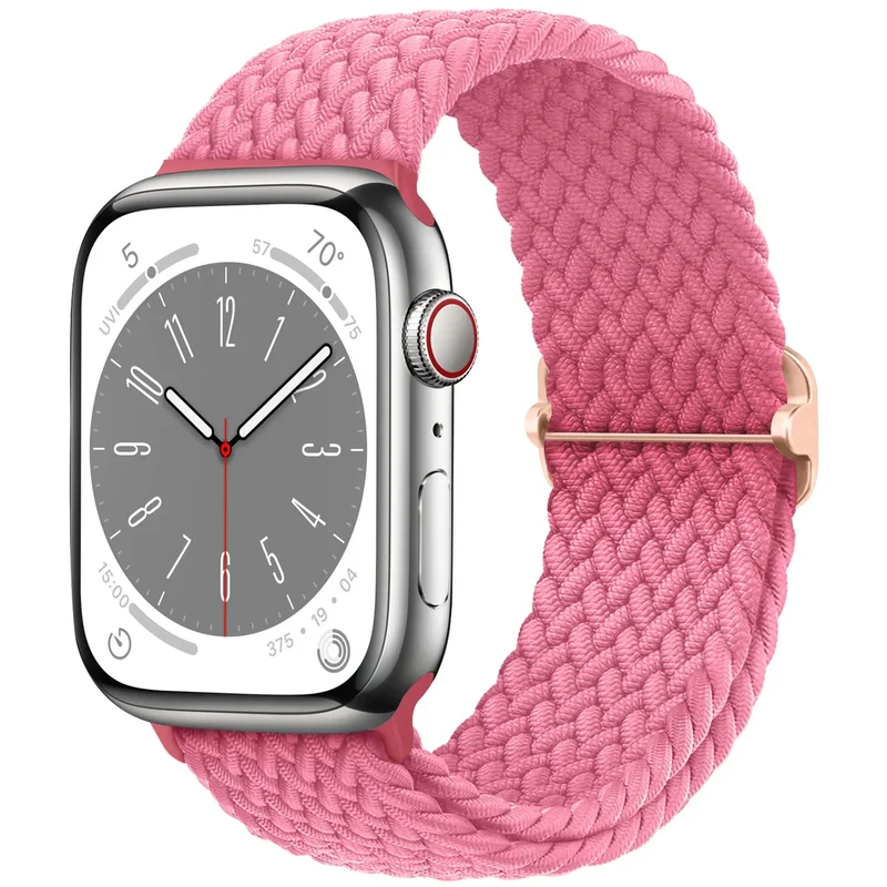Elastische Gevlochten Smartwatch Bandje Nylon 38mm-49mm Verstelbaar Ademend Sportband voor Apple Watch | Sansoti