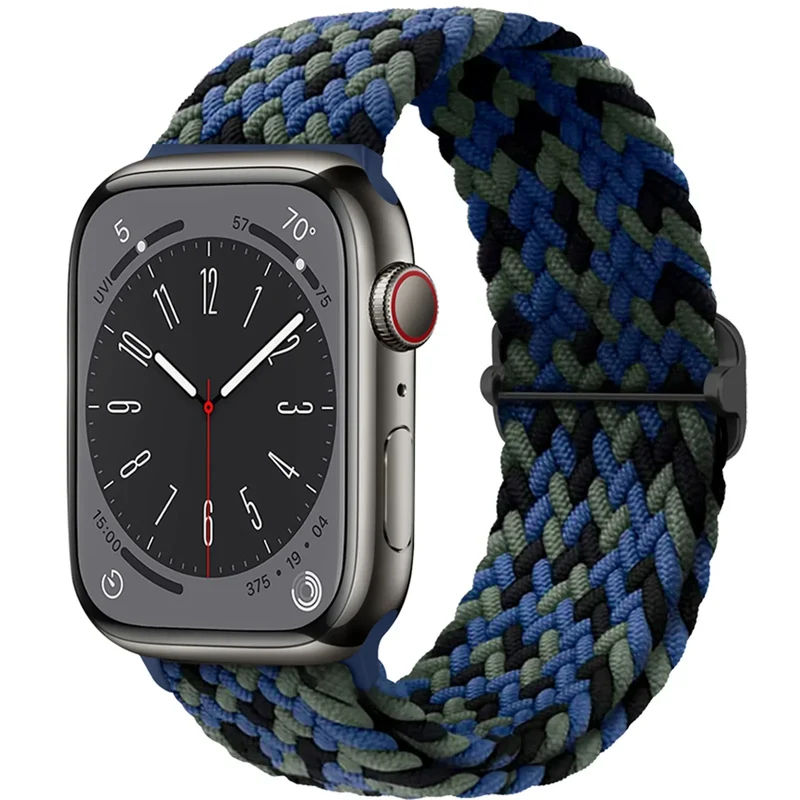 Elastische Gevlochten Smartwatch Bandje Nylon 38mm-49mm Verstelbaar Ademend Sportband voor Apple Watch | Sansoti