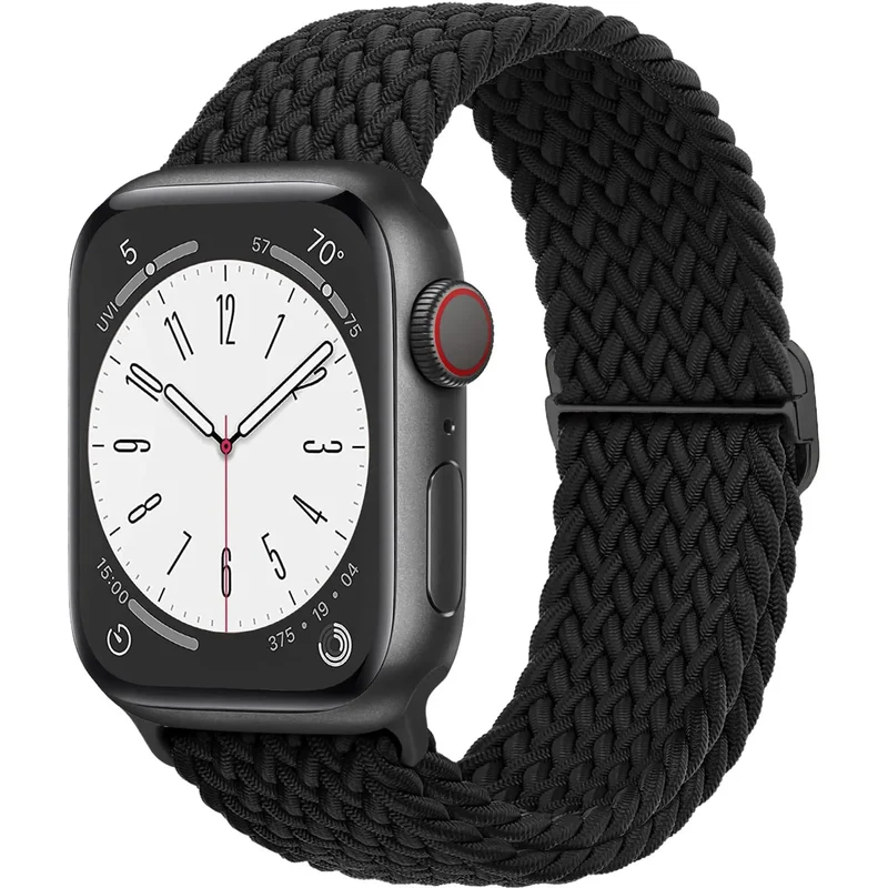 Elastische Gevlochten Smartwatch Bandje Nylon 38mm-49mm Verstelbaar Ademend Sportband voor Apple Watch | Sansoti