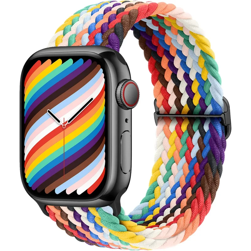 Elastische Gevlochten Smartwatch Bandje Nylon 38mm-49mm Verstelbaar Ademend Sportband voor Apple Watch | Sansoti