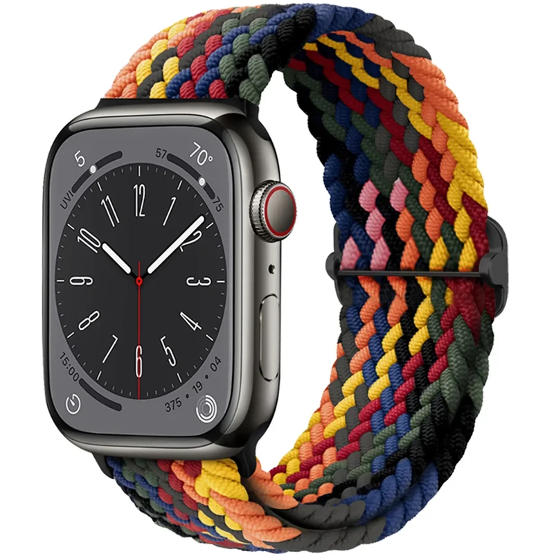 Elastische Gevlochten Smartwatch Bandje Nylon 38mm-49mm Verstelbaar Ademend Sportband voor Apple Watch | Sansoti