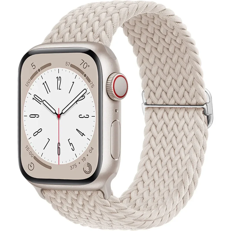 Elastische Gevlochten Smartwatch Bandje Nylon 38mm-49mm Verstelbaar Ademend Sportband voor Apple Watch | Sansoti