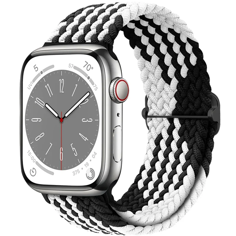Elastische Gevlochten Smartwatch Bandje Nylon 38mm-49mm Verstelbaar Ademend Sportband voor Apple Watch | Sansoti