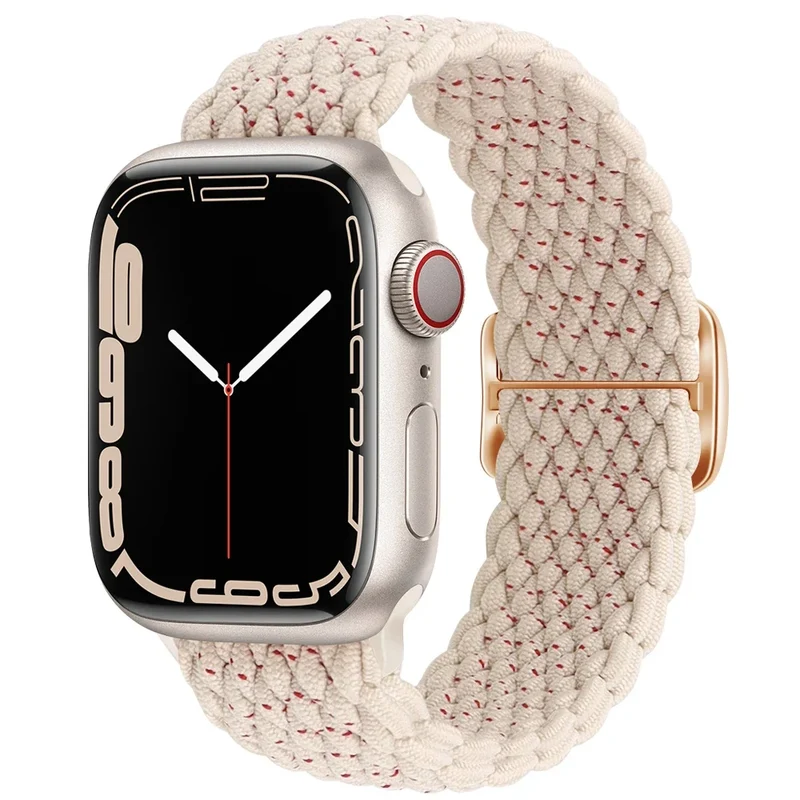 Elastische Gevlochten Smartwatch Bandje Nylon 38mm-49mm Verstelbaar Ademend Sportband voor Apple Watch | Sansoti