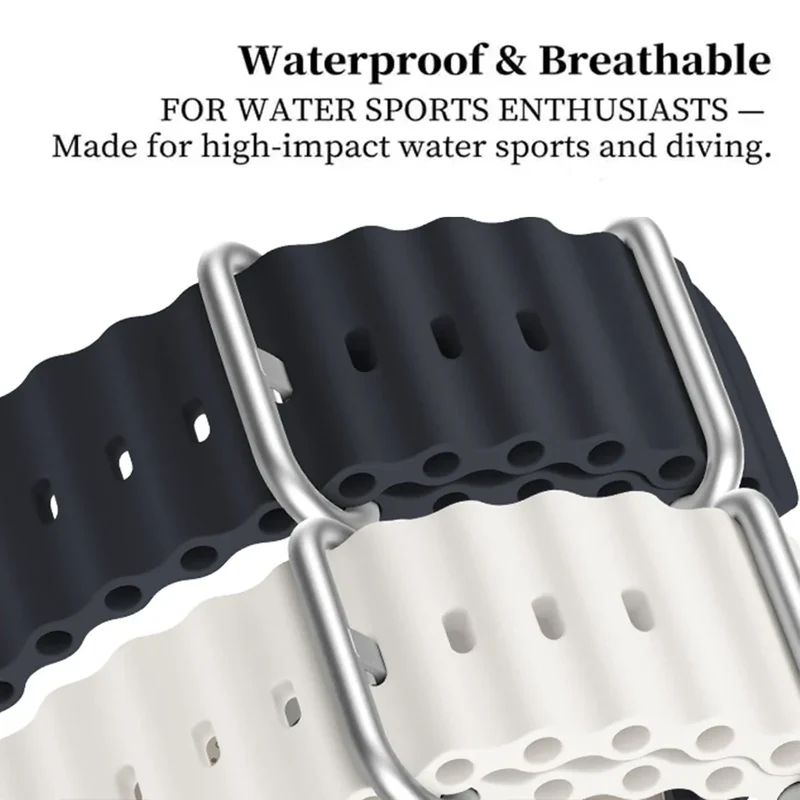 Siliconen Smartwatch Bandje Waterbestendig Ademend Unisex Horlogeband Sportarmband Vervangingsband Polsband | Sansoti