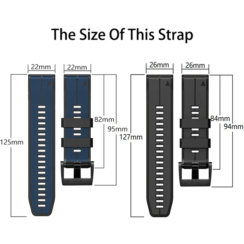 Siliconen Horlogeband met Snelsluiting 22mm 26mm Smartwatch Polsband Sportarmband Comfortabel Waterbestendig | Sansoti