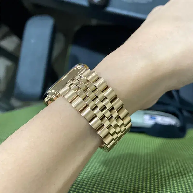 Roestvrijstalen Smartwatch Bandje Verstelbaar Metalen Polsband Universeel Elegant Design Horlogeband | Sansoti