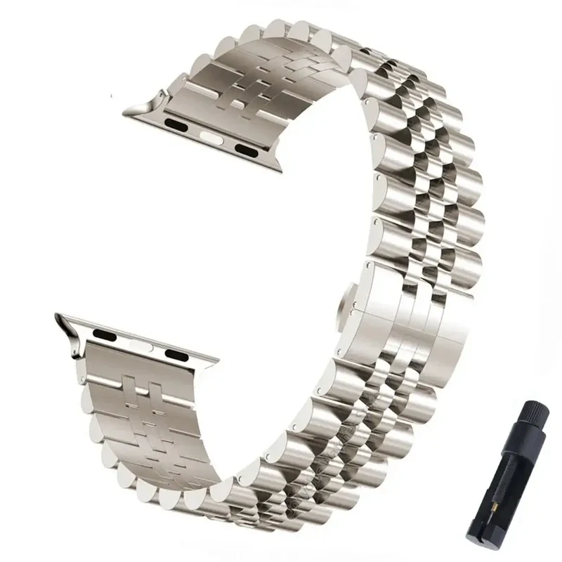 Roestvrijstalen Smartwatch Bandje Verstelbaar Metalen Polsband Universeel Elegant Design Horlogeband | Sansoti