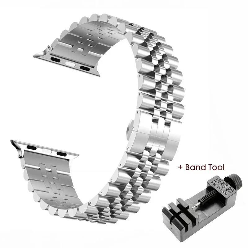 Roestvrijstalen Smartwatch Bandje Verstelbaar Metalen Polsband Universeel Elegant Design Horlogeband | Sansoti