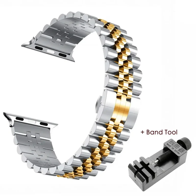 Roestvrijstalen Smartwatch Bandje Verstelbaar Metalen Polsband Universeel Elegant Design Horlogeband | Sansoti