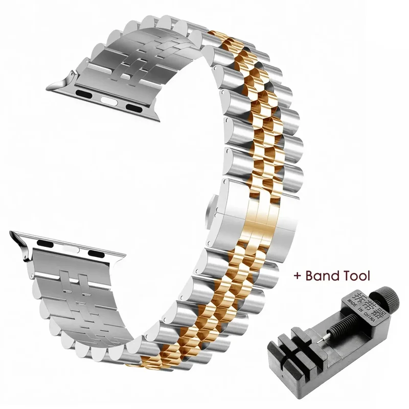 Roestvrijstalen Smartwatch Bandje Verstelbaar Metalen Polsband Universeel Elegant Design Horlogeband | Sansoti