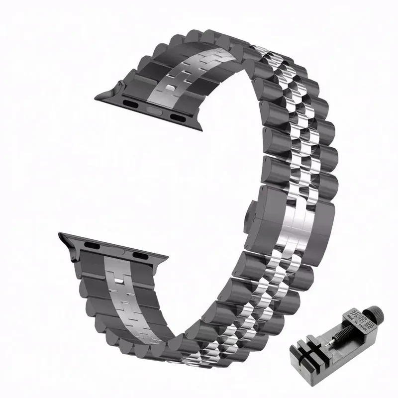 Roestvrijstalen Smartwatch Bandje Verstelbaar Metalen Polsband Universeel Elegant Design Horlogeband | Sansoti