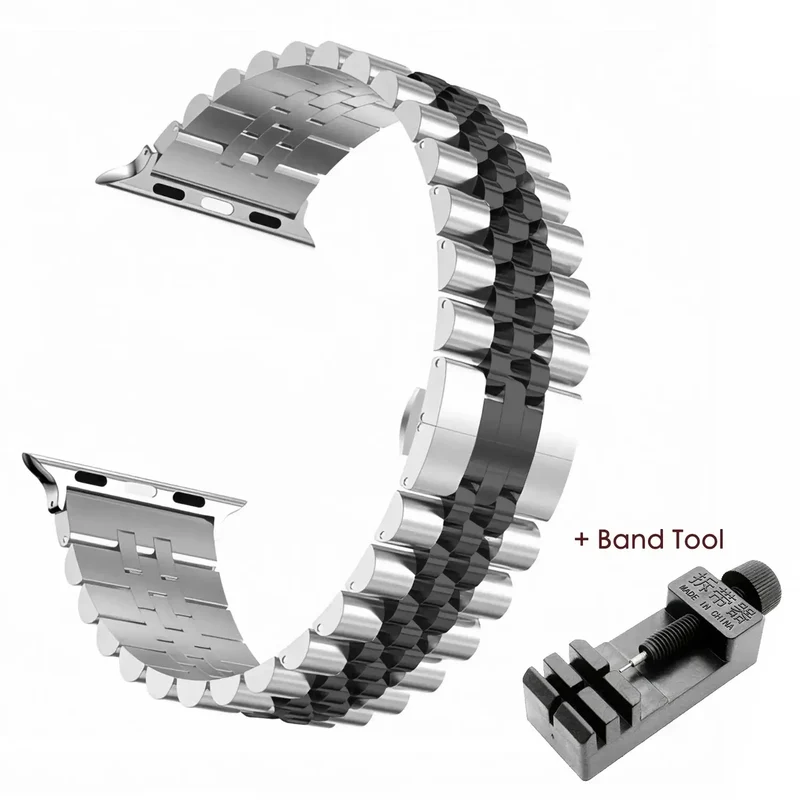 Roestvrijstalen Smartwatch Bandje Verstelbaar Metalen Polsband Universeel Elegant Design Horlogeband | Sansoti