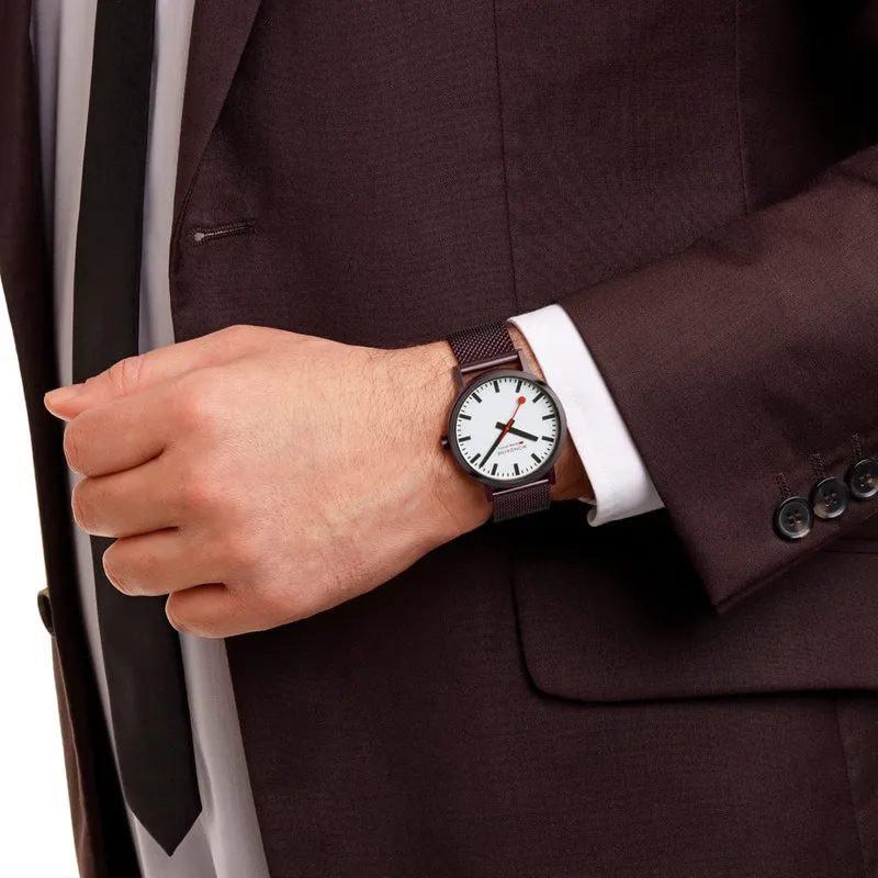 Mondaine Classic A660.30360.1BSBZ Herrenuhr Braun • Mineralglas mit BackLight • Swiss Made