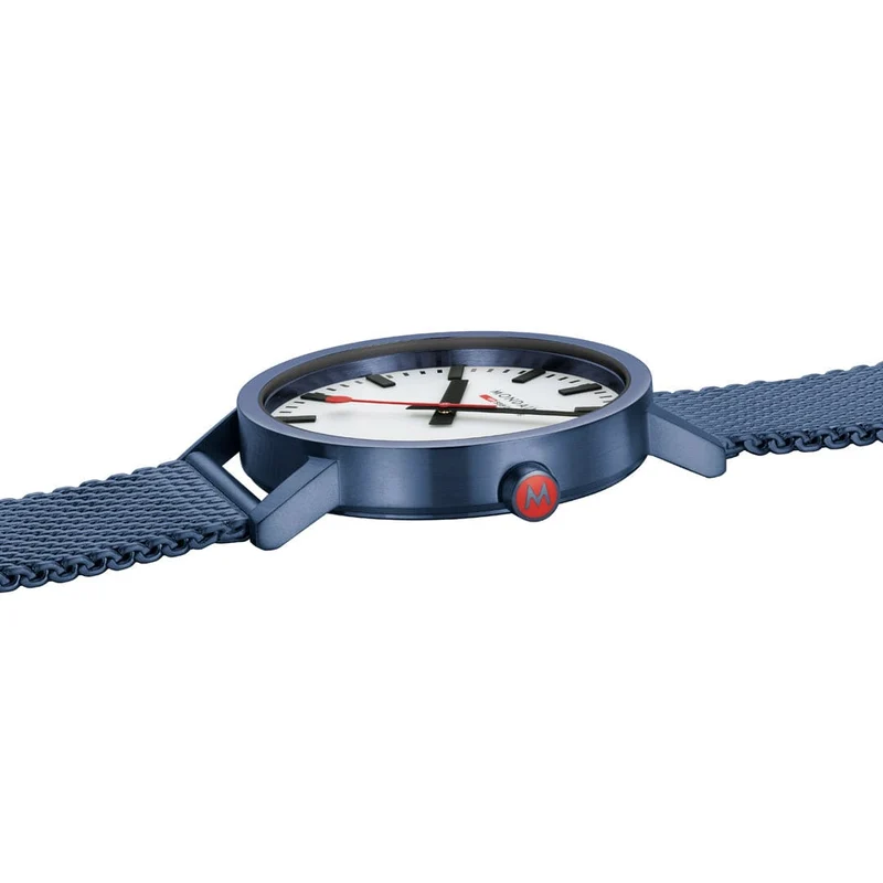 Mondaine Classic A660.30360.1BSBM Unisex Armbanduhr Blau • Gehärtetes Mineralglas • BackLight-Technologie