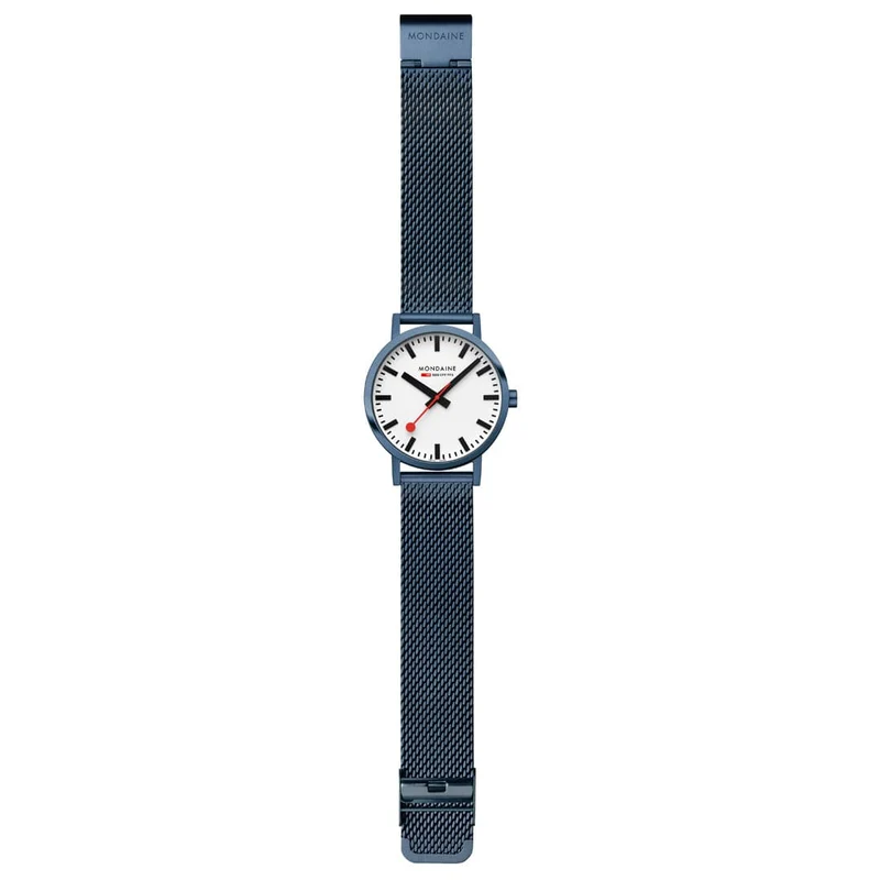 Mondaine Classic A660.30360.1BSBM Unisex Armbanduhr Blau • Gehärtetes Mineralglas • BackLight-Technologie