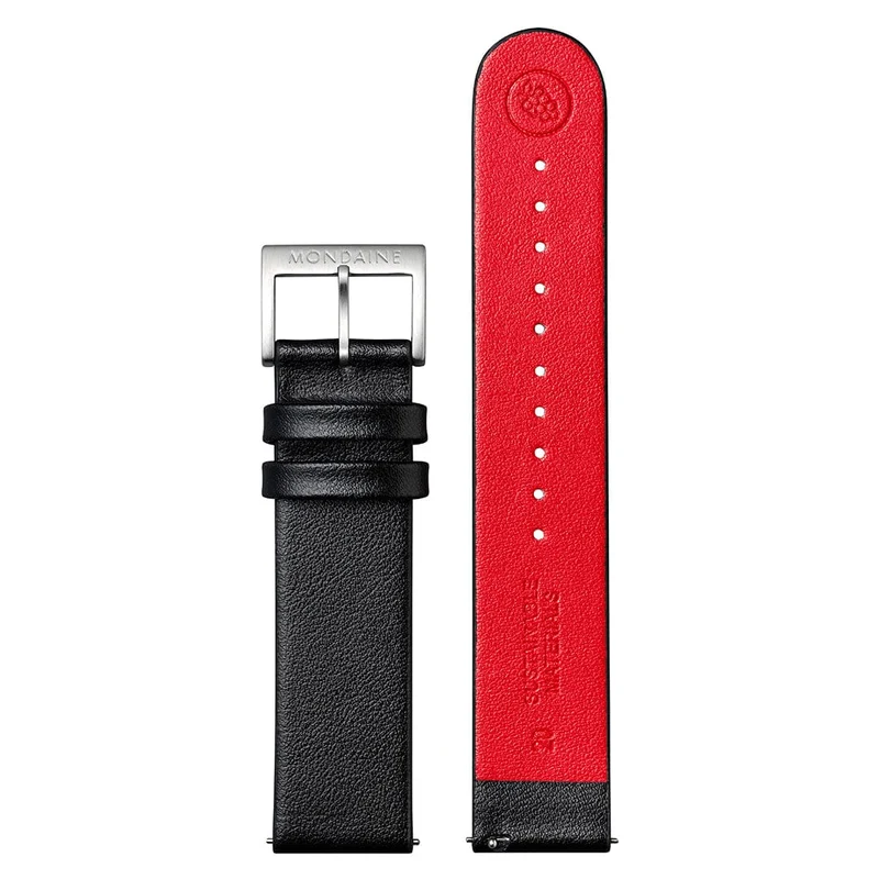 Mondaine Classic A660.30360.16SBBV Herrenuhr Schwarz • Veganes Traubenleder • Schweizer Quarzwerk