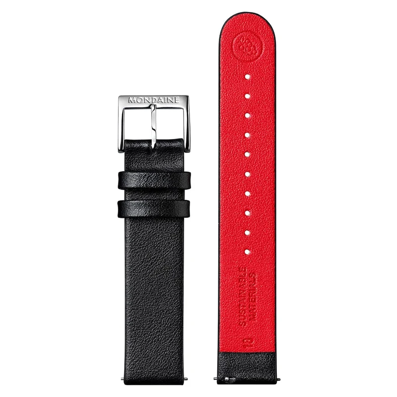 Mondaine Classic A660.30314.16SBBV Damen Armbanduhr Schwarz • Veganes Traubenleder • Schweizer Quarzwerk