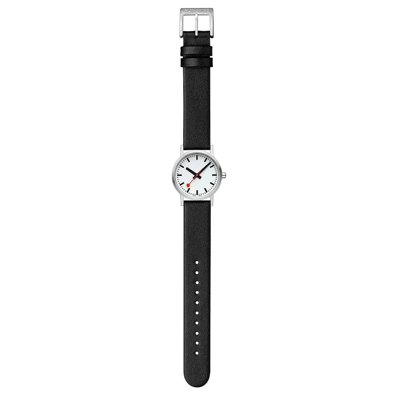 Mondaine Classic A658.30323.16OMV Damen Armbanduhr Schwarz • Veganes Traubenleder • Swiss Made