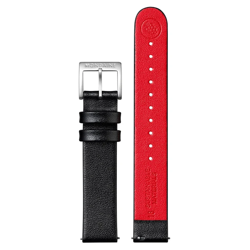Mondaine Classic A658.30323.16OMV Damen Armbanduhr Schwarz • Veganes Traubenleder • Swiss Made