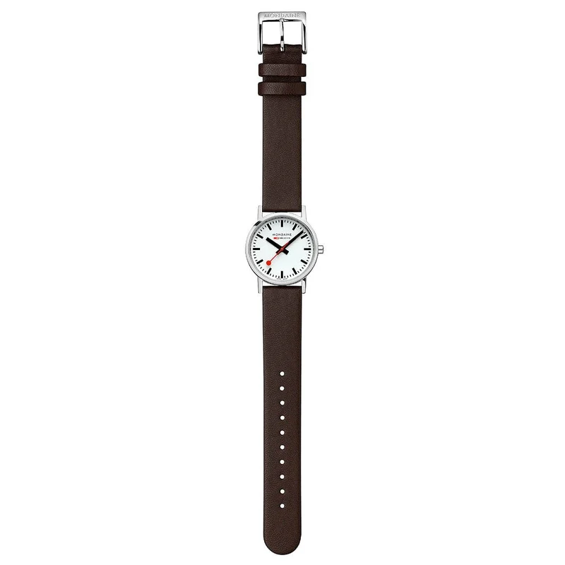 Mondaine Classic A658.30323.11SBGV Damen Armbanduhr Braun • Veganes Traubenleder • Schweizer Quarzwerk