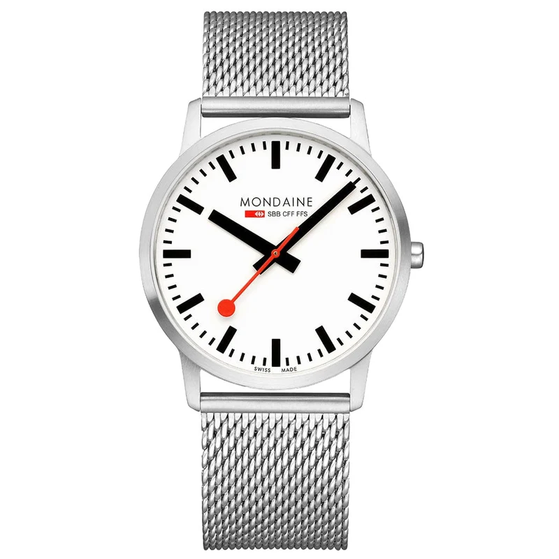 Mondaine Simply Elegant A638.30350.16SBZ Herren Armbanduhr Silber • Saphirglas • Swiss Made