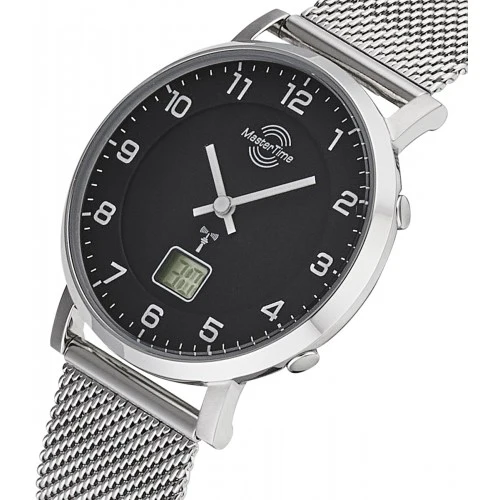 Master Time Advanced MTLS-10738-22M Damen Armbanduhr Silber • Funkuhrwerk • Analog-Digital-Anzeige