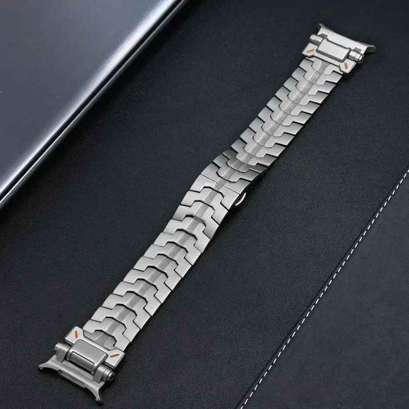 RVS Smartwatch Schakelband Gepolijst 40mm 44mm 46mm Verstelbaar Metalen Horlogebandje Premium Kwaliteit | Sansoti