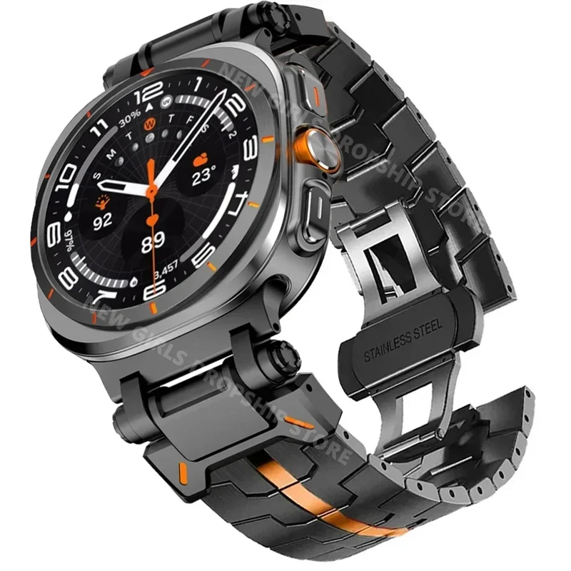 RVS Smartwatch Schakelband Gepolijst 40mm 44mm 46mm Verstelbaar Metalen Horlogebandje Premium Kwaliteit | Sansoti