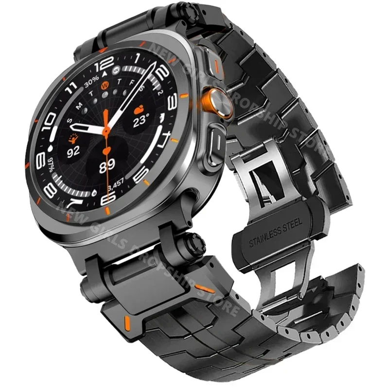RVS Smartwatch Schakelband Gepolijst 40mm 44mm 46mm Verstelbaar Metalen Horlogebandje Premium Kwaliteit | Sansoti