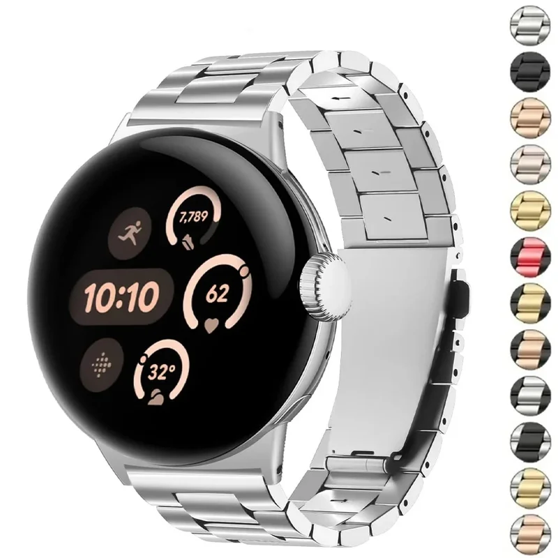 Smartwatch Armband Roestvrij Staal met Verstelbare Schakels voor 41mm en 45mm Horloges Elegante Stijl | Sansoti