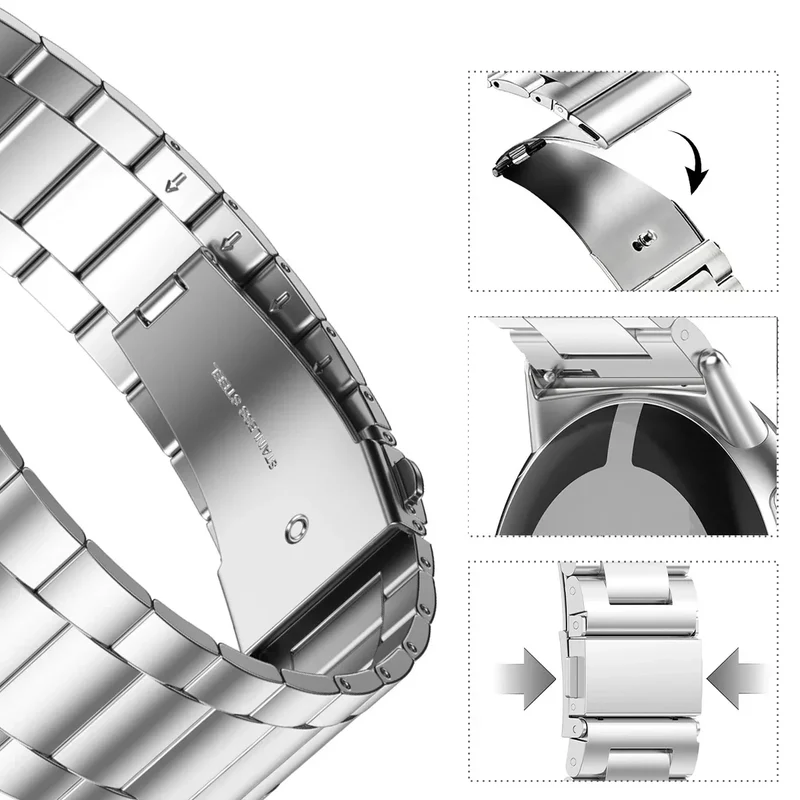 Smartwatch Armband Roestvrij Staal met Verstelbare Schakels voor 41mm en 45mm Horloges Elegante Stijl | Sansoti