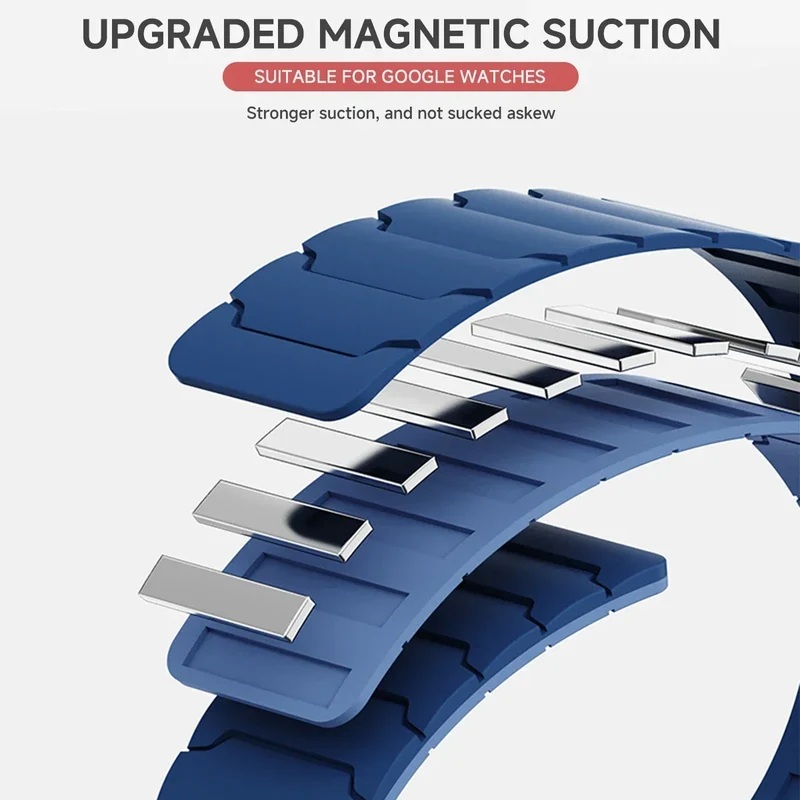 Siliconen Smartwatch Bandje Magnetische Sluiting 41mm 45mm Verstelbaar Sportarmband Polsband Horlogeband | Sansoti