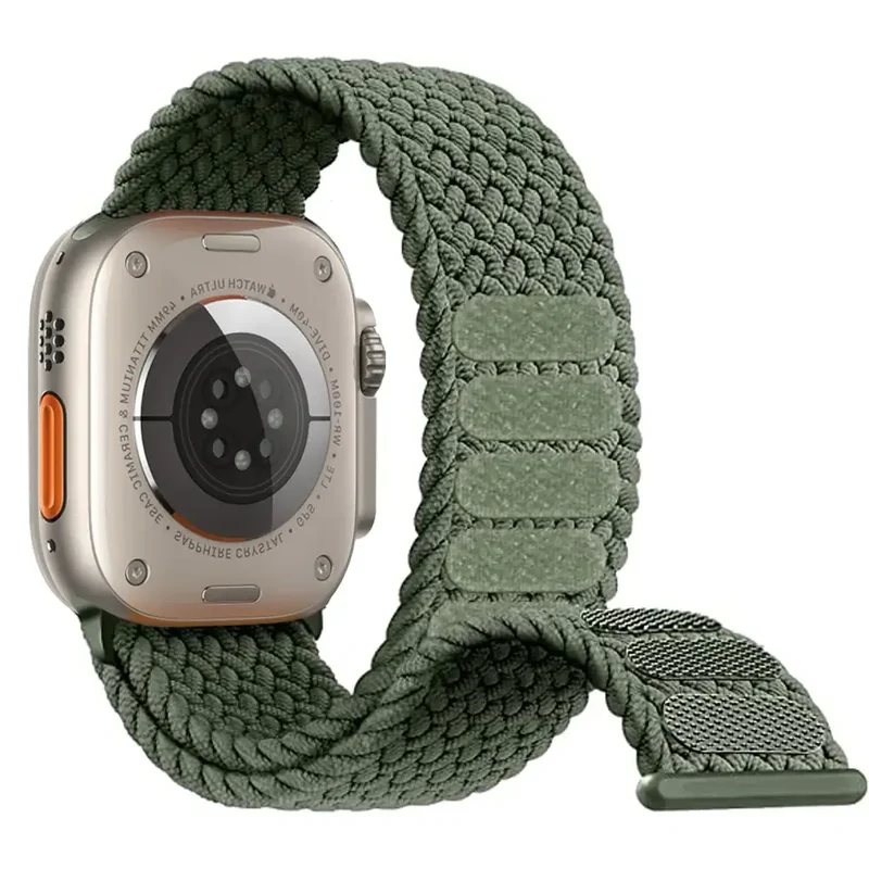 Nylon Horlogebandje met Klittenband Sluiting Ademend Verstelbaar Sportbandje voor Smartwatch Polsband | Sansoti