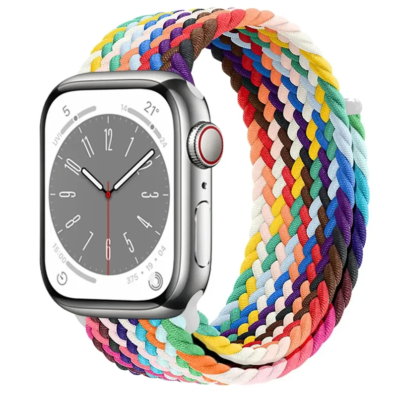Nylon Horlogebandje met Klittenband Sluiting Ademend Verstelbaar Sportbandje voor Smartwatch Polsband | Sansoti