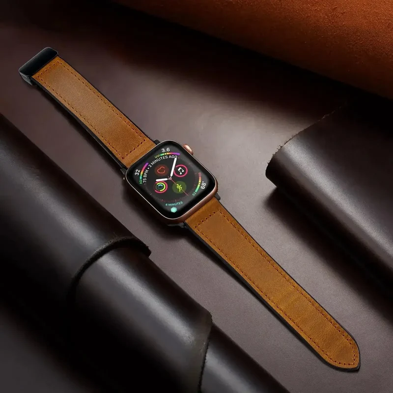 Magnetische Leren Smartwatch Band Echt Leder Verstelbare Polsband Waterbestendig Sportief Elegant Stijlvol | Sansoti