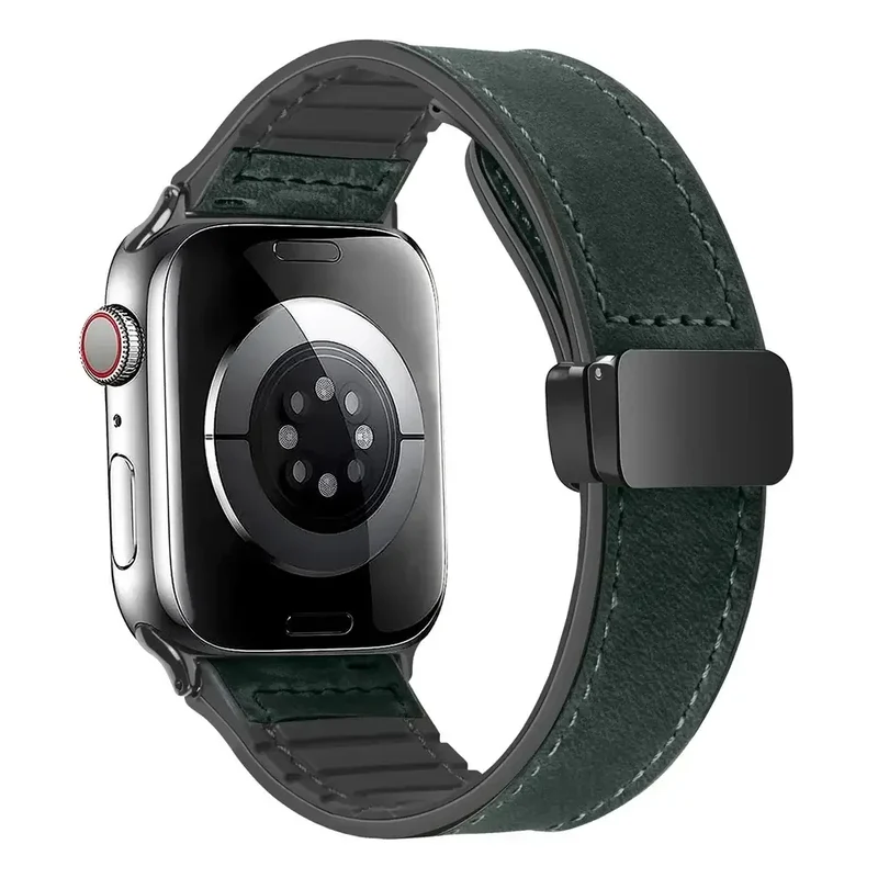 Magnetische Leren Smartwatch Band Echt Leder Verstelbare Polsband Waterbestendig Sportief Elegant Stijlvol | Sansoti