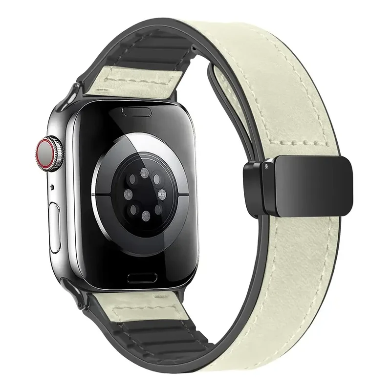 Magnetische Leren Smartwatch Band Echt Leder Verstelbare Polsband Waterbestendig Sportief Elegant Stijlvol | Sansoti