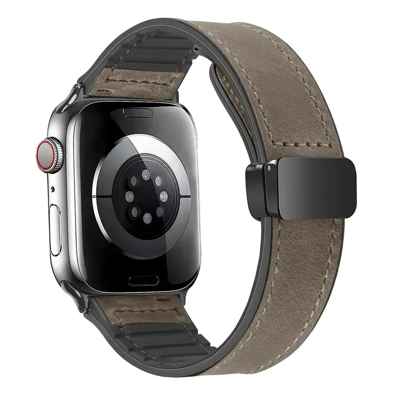 Magnetische Leren Smartwatch Band Echt Leder Verstelbare Polsband Waterbestendig Sportief Elegant Stijlvol | Sansoti