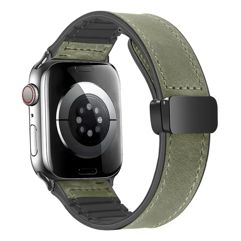 Magnetische Leren Smartwatch Band Echt Leder Verstelbare Polsband Waterbestendig Sportief Elegant Stijlvol | Sansoti