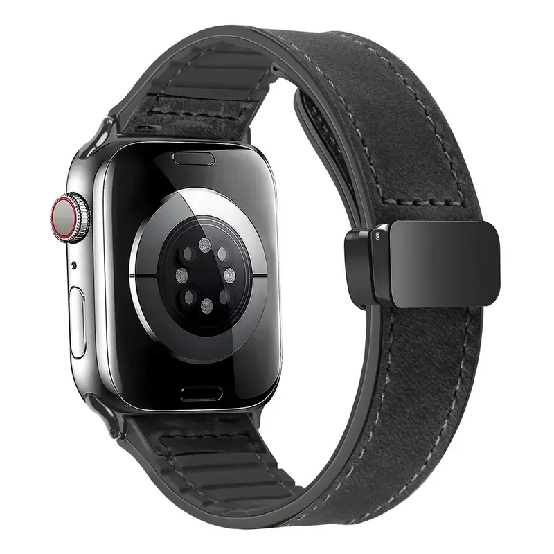 Magnetische Leren Smartwatch Band Echt Leder Verstelbare Polsband Waterbestendig Sportief Elegant Stijlvol | Sansoti